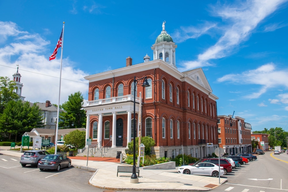 A historic building in downtown Exeter, the best New Hampshire Weekend Getaway