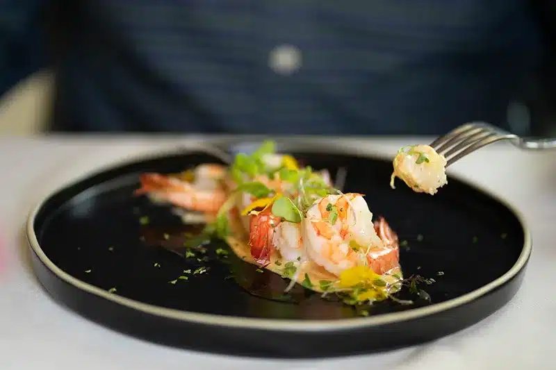 Plate of dinner at Ambrose